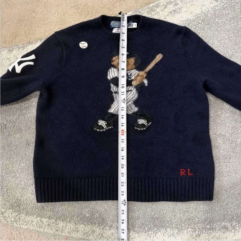 Polo by Ralph Lauren Navy Polo Bear Baseball Sweater - Picture 13 of 16